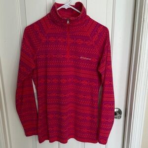 Columbia Aztec Women's Vibrant Pink Cowl Neck quarter zip Fleece